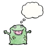 frog with thought bubble cartoon N5