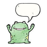 frog with speech bubble cartoon N6