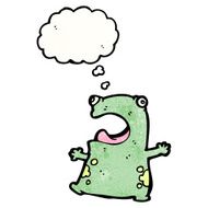 frog with thought bubble cartoon N6