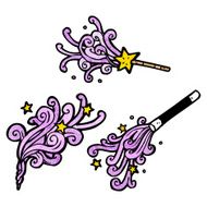 cartoon magic wands casting spells N3
