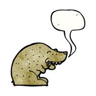 bear with speech bubble cartoon N6