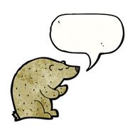 bear with speech bubble cartoon N7