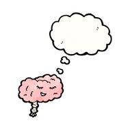 cartoon brain with thought bubble N10