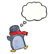 cartoon penguin with scarf N4