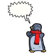 cartoon penguin with speech bubble N66