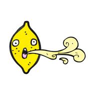 cartoon squirting lemon N15