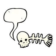 cartoon spooky fish bones symbol N8