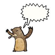 cartoon roaring bear N11