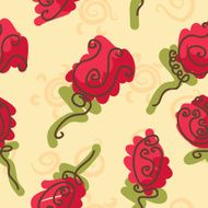 doodle bright roses seamless pattern
