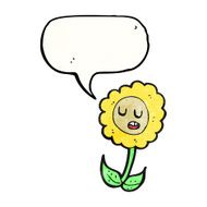 cartoon flower with speech bubble N119