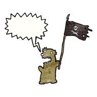 cartoon teddy bear with pirate flag N3