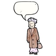 cartoon old woman with speech bubble N4