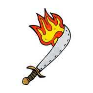 flaming sword cartoon N6