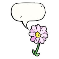 cartoon flower with speech bubble N120