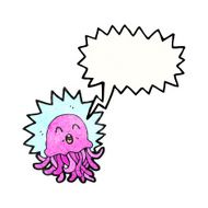 Pink Jellyfish Cartoon N10