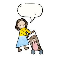 child&#039;s drawing of a mother with pushchair N2