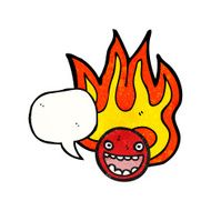 flaming emoticon face cartoon (raster version) N8