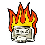 retro cassette tape cartoon N7