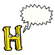 Cartoon Letter H N25
