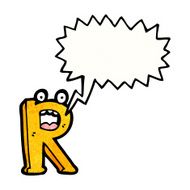 Cartoon Letter R N23