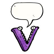 Cartoon Letter V N26