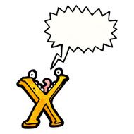 cartoon letter x N25