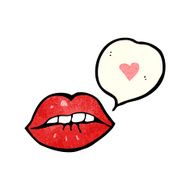 sexy red lips with speech bubble N6
