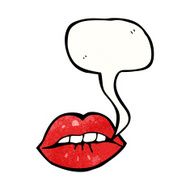sexy red lips with speech bubble N7