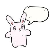 cartoon tired pink rabbit N3