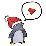 cartoon penguin in christmas hat N9