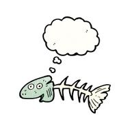 old fish bones cartoon N13