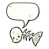cartoon skeleton spooky fish N4