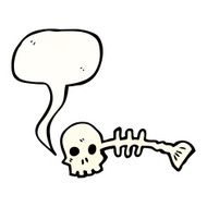 cartoon skeleton spooky fish N5