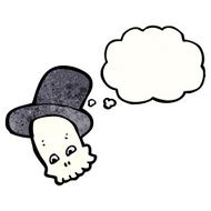 skull in top hat cartoon N14