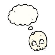 skull with thought bubble cartoon N5