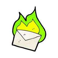 cartoon flaming letter N110