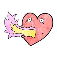 Screaming love heart cartoon