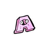 cartoon letter a with eyes N4