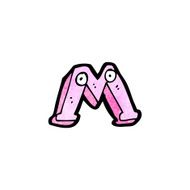cartoon letter m with eyes N4