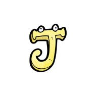 cartoon letter j with eyes N4