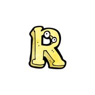 cartoon letter r with eyes N3