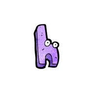 cartoon letter h with eyes N4