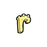 cartoon letter r with eyes N4