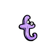 cartoon letter t with eyes N4