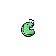 cartoon letter c with eyes N4
