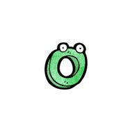cartoon letter o with eyes N3