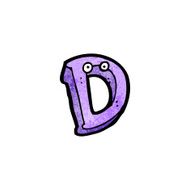 cartoon letter d with eyes N4