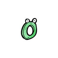 cartoon letter o with eyes N4