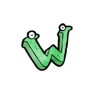 cartoon letter w with eyes N3