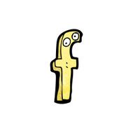 cartoon letter f with eyes N4